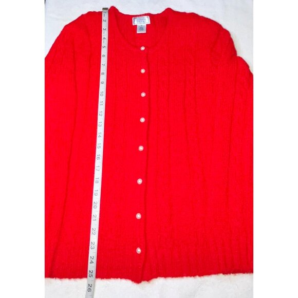 Jennifer Moore Red Button-Front Cardigan Sweater L - Picture 2 of 3